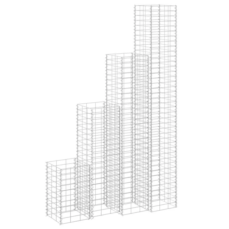 Arriates De Gaviones 4 Unidades Hierro 30x30x50/100/150/200 Cm