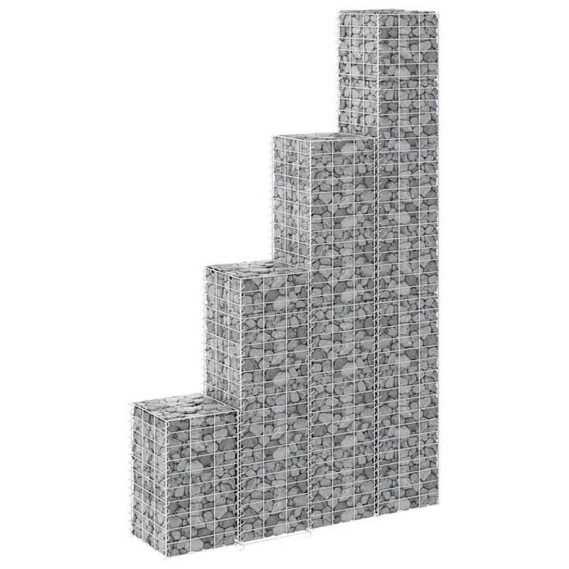 Arriates De Gaviones 4 Unidades Hierro 30x30x50/100/150/200 Cm