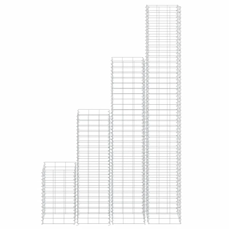Arriates De Gaviones 4 Unidades Hierro 30x30x50/100/150/200 Cm