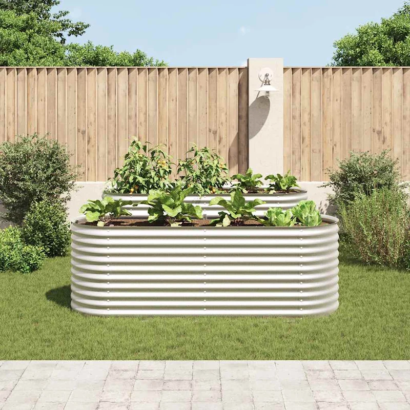 Arriate De Acero Galvanizado Plateado 240x80x81 Cm