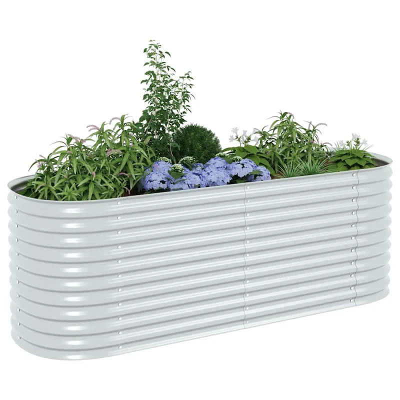 Arriate De Acero Galvanizado Plateado 240x80x81 Cm