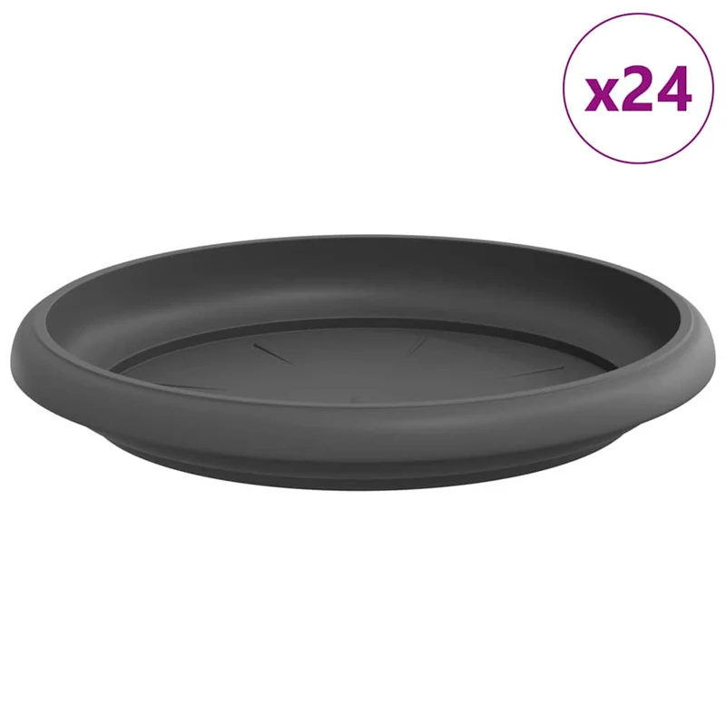 Bandeja Redonda Para Flores 24 Uds. Negro Ø 14 X 2 Cm Plástico