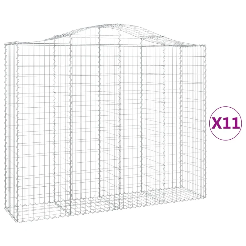 Cestas Gaviones 11 Uds Forma De Arco Hierro 200x50x160/180 Cm