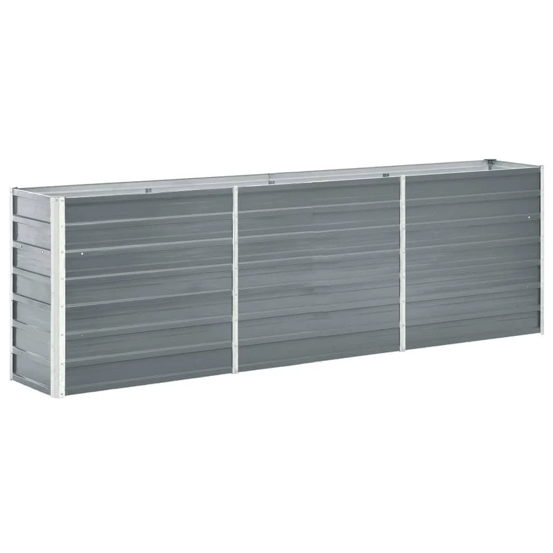 Arriate Elevado De Jardín Acero Galvanizado Gris 240x40x77 Cm