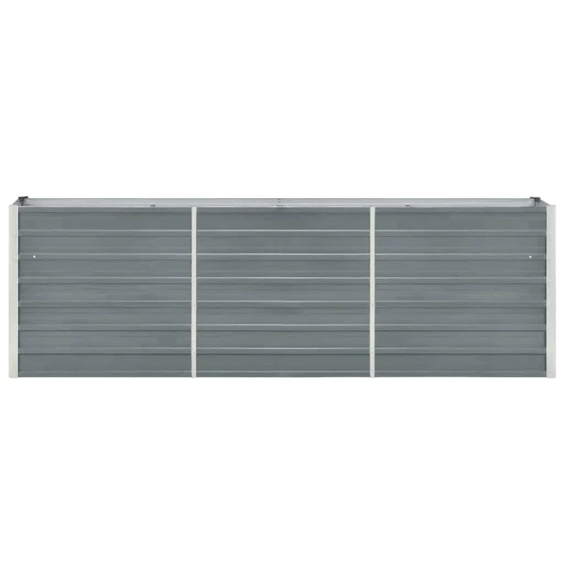 Arriate Elevado De Jardín Acero Galvanizado Gris 240x40x77 Cm
