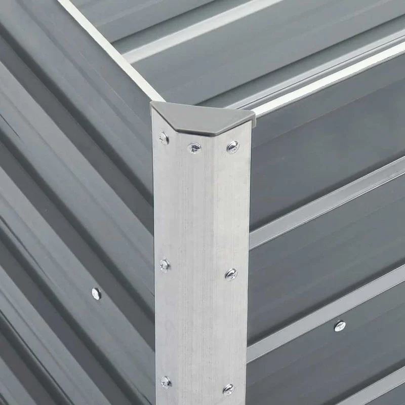 Arriate Elevado De Jardín Acero Galvanizado Gris 240x40x77 Cm