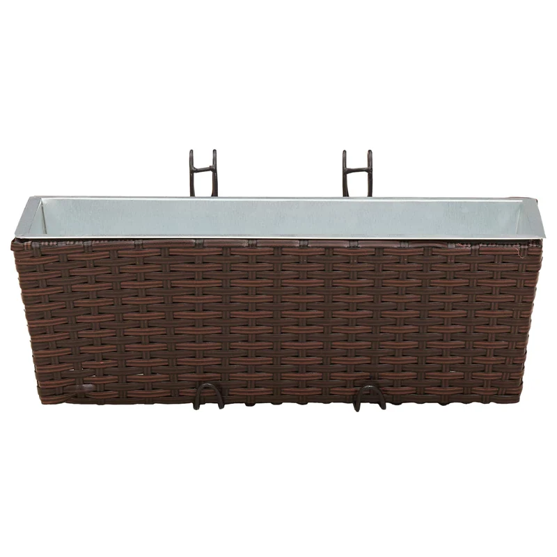 Barandilla 2 Uds. Marrón 50 X 17 X 17 Cm Metal