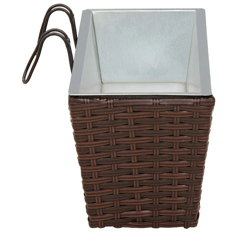Barandilla 2 Uds. Marrón 50 X 17 X 17 Cm Metal
