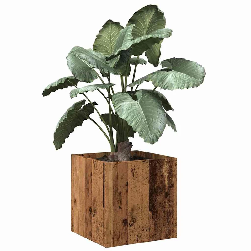 Jardinera De Madera Contrachapada Madera Vieja 40x40x40 Cm