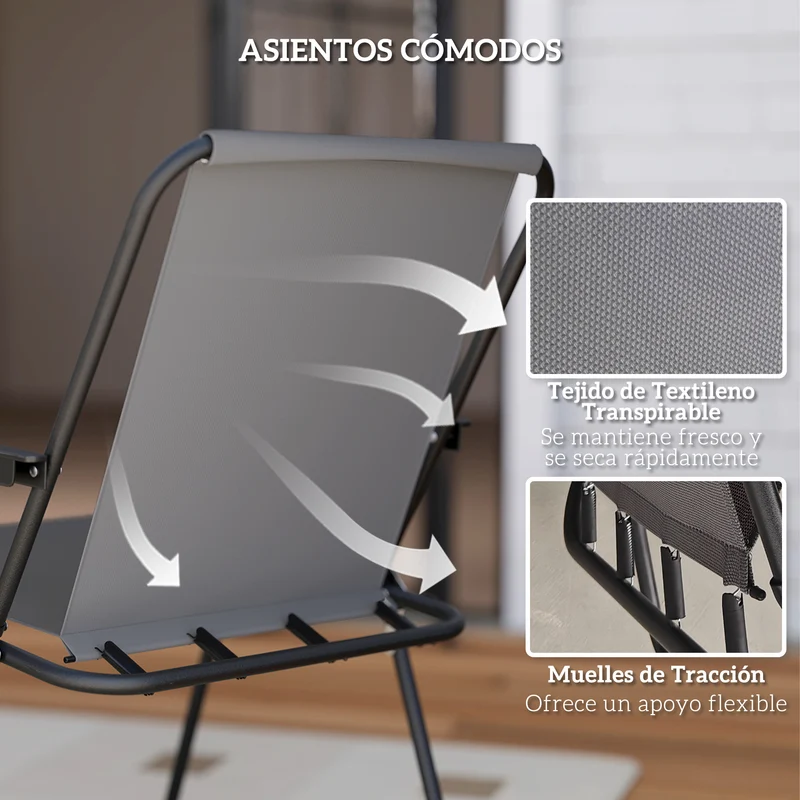 Outsunny Conjunto De Mesa Y Sillas Jardín De 6 Piezas Con Sillas Mesa Y Parasol