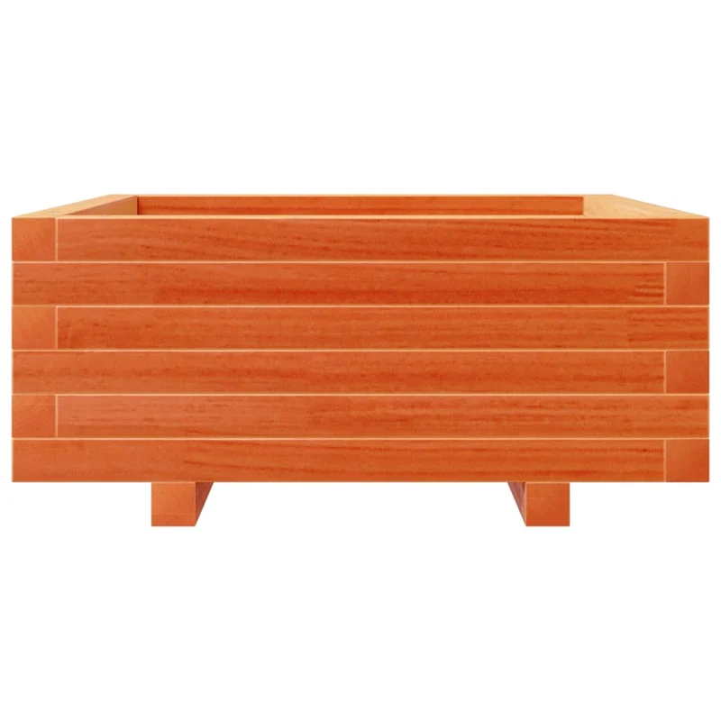 Jardinera De Madera Maciza De Pino Marrón Cera 60x60x26,5 Cm