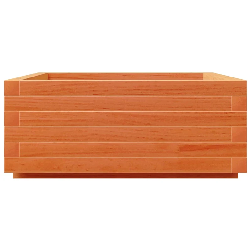 Jardinera De Madera Maciza De Pino Marrón Cera 60x60x26,5 Cm