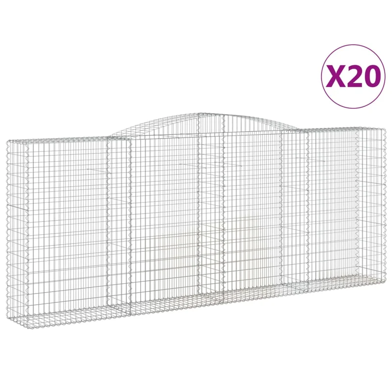 Cestas De Gaviones 20 Uds Forma De Arco Hierro 400x50x160/180cm