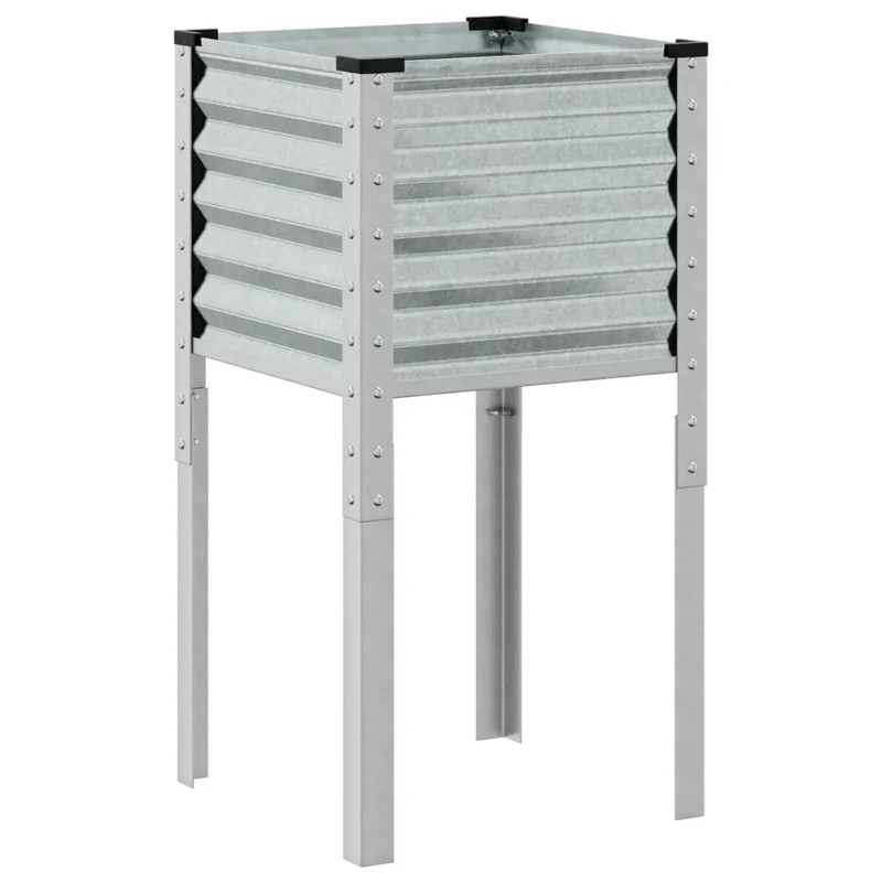 Jardinera De Jardín 45x45x88 Cm De Acero Galvanizado