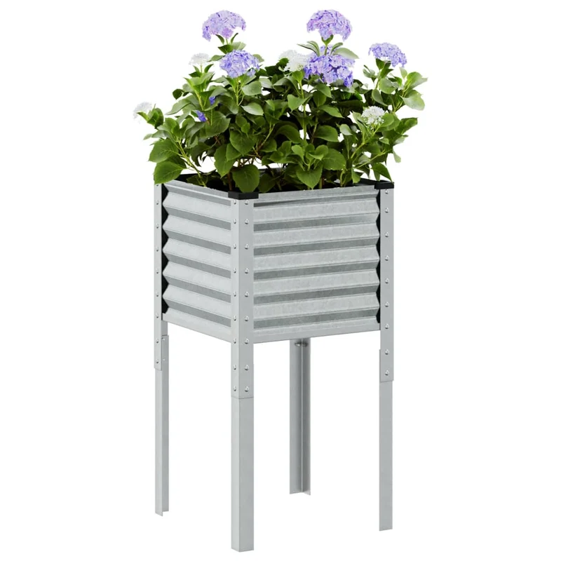 Jardinera De Jardín 45x45x88 Cm De Acero Galvanizado