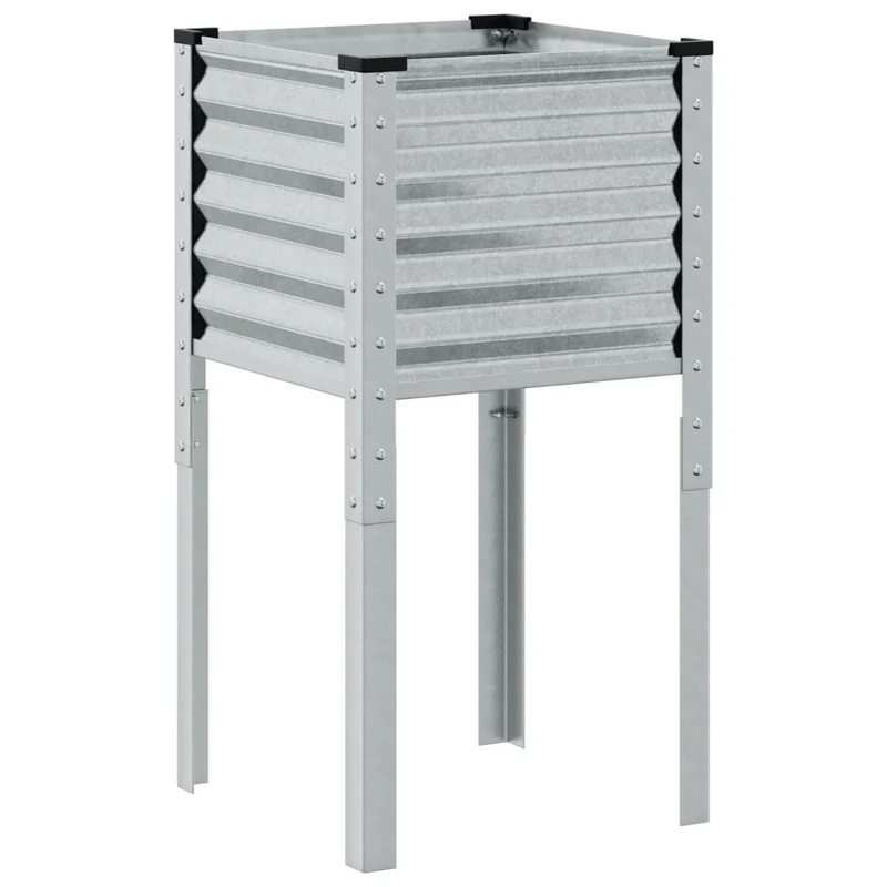 Jardinera De Jardín 45x45x88 Cm De Acero Galvanizado