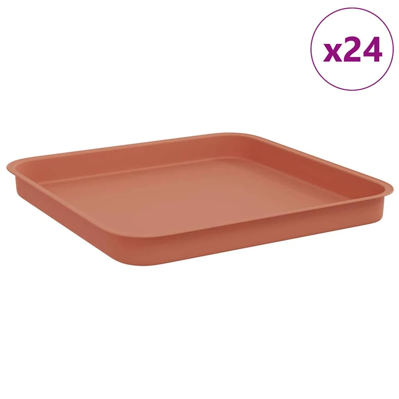 Bandeja Cuadrada Para Flores 24 Uds. Rojo Ladrillo Plástico