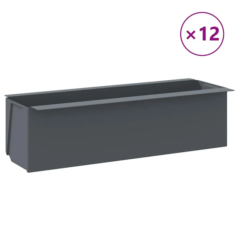 Jardineras Para Europalés 12 Uds Pp Gris 36x13,5x9,5 Cm