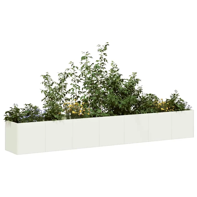 Jardinera De Acero Laminado En Frío Blanco 280x40x40 Cm