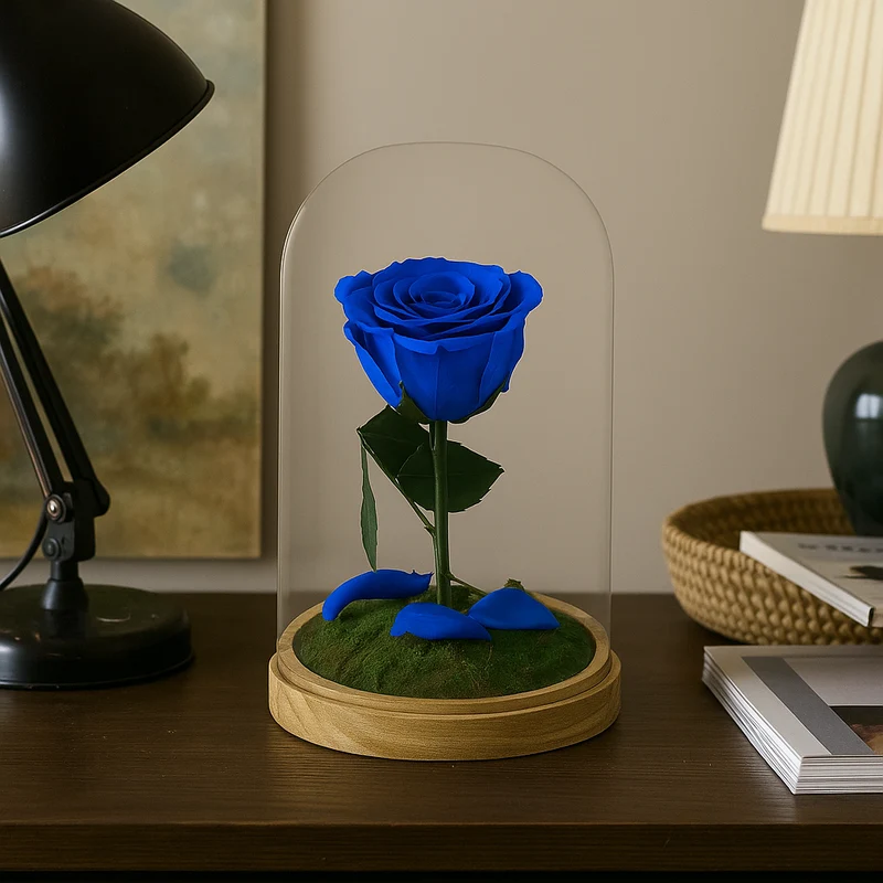 Mundo Eterno Rosa En Cúpula Azul Oscuro 12x20cm