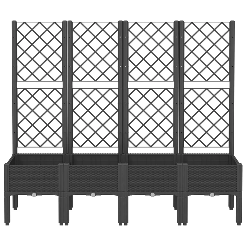 Jardinera Con Enrejado Pp Negro 160x40x142 Cm