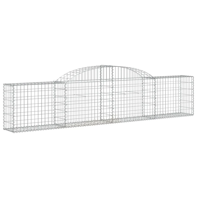 Cestas De Gaviones 3 Uds Forma De Arco Hierro 300x30x60/80 Cm