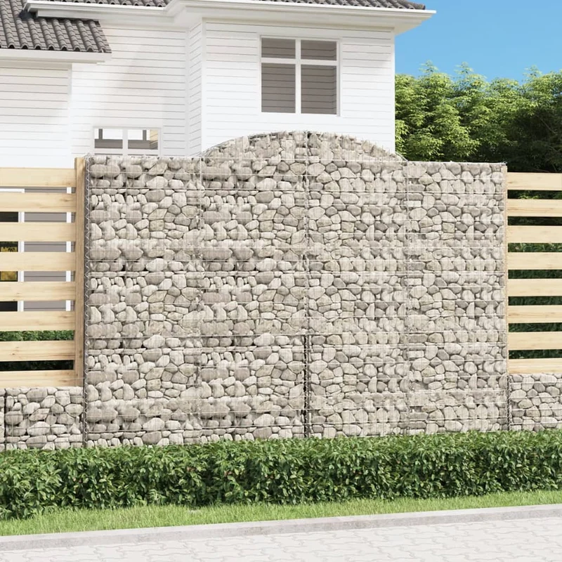 Cestas De Gaviones 8 Uds Forma De Arco Hierro 300x50x220/240 Cm