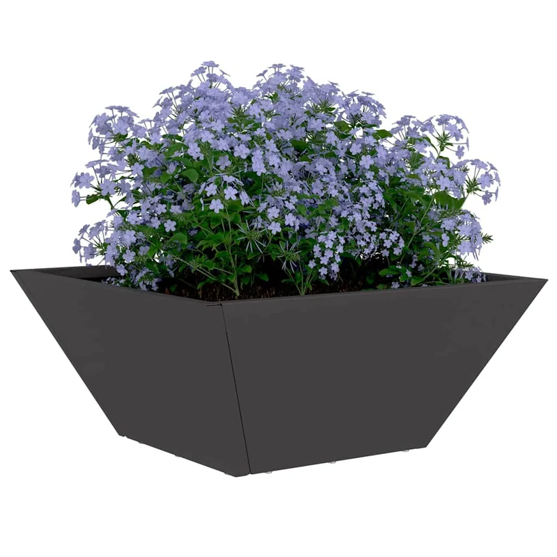 Macetero De Jardín 5 Uds. Negro 35 X 35 X 15 Cm