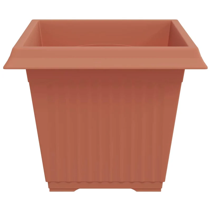 Maceta Cuadrada Para Flores 6 Uds. Rojo Ladrillo Plástico