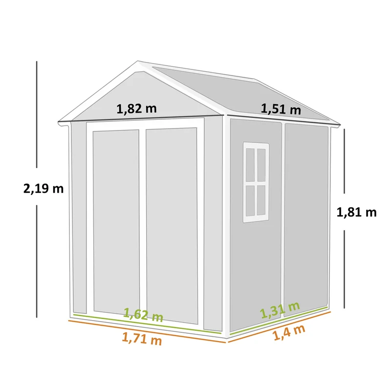 Outsunny Cobertizo De Jardín 2,4 M² 182x151x219 Cm Con Suelo Puerta Cerrada Gris