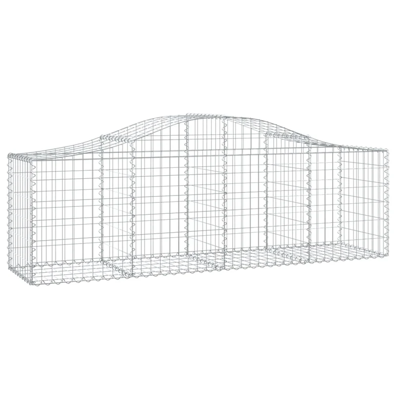 Cestas De Gaviones 14 Uds Forma De Arco Hierro 200x50x60/80 Cm