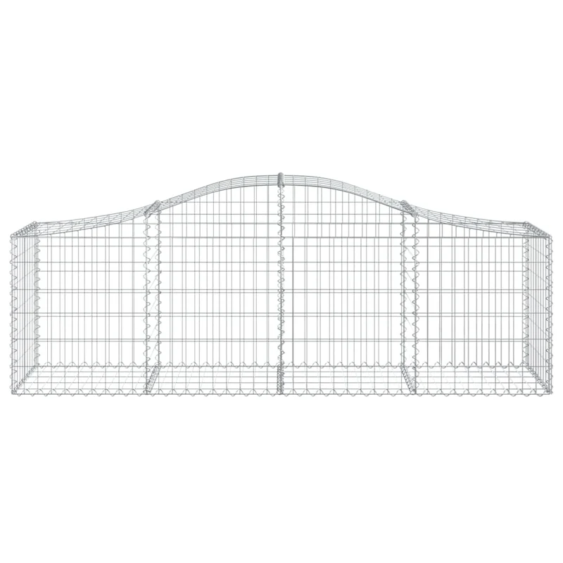 Cestas De Gaviones 14 Uds Forma De Arco Hierro 200x50x60/80 Cm