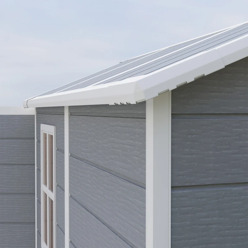 Outsunny Cobertizo De Jardín Exterior 2,1 M² 131x186x198 Cm Con Suelo Gris