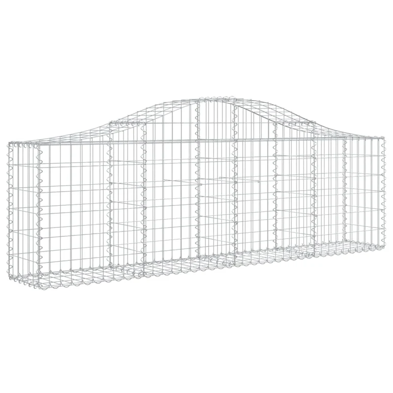Cestas De Gaviones 14 Uds Forma De Arco Hierro 200x30x60/80 Cm