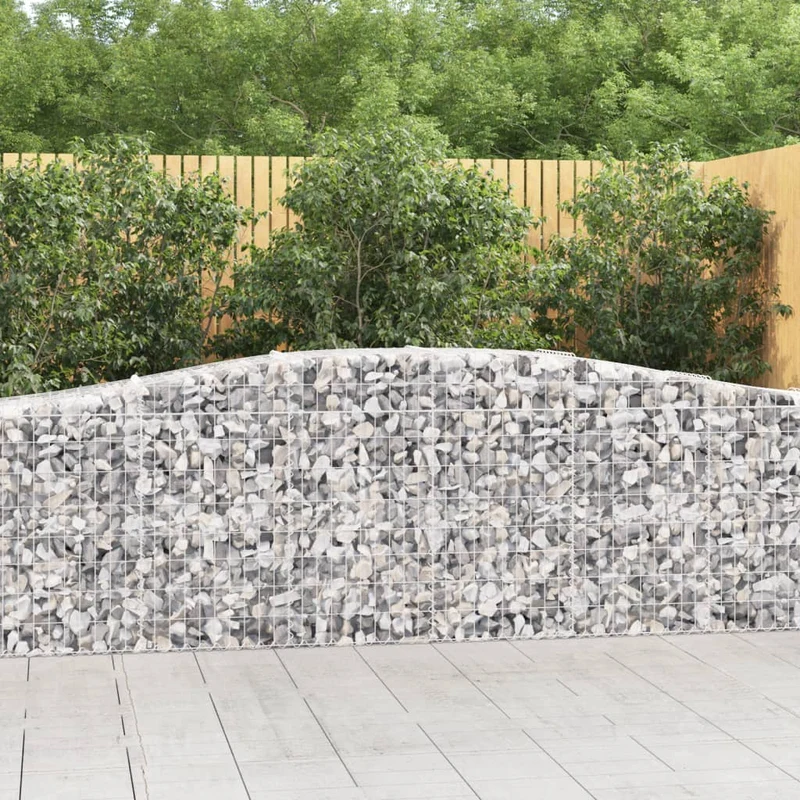 Cestas De Gaviones 25 Uds Forma De Arco Hierro 400x50x80/100 Cm