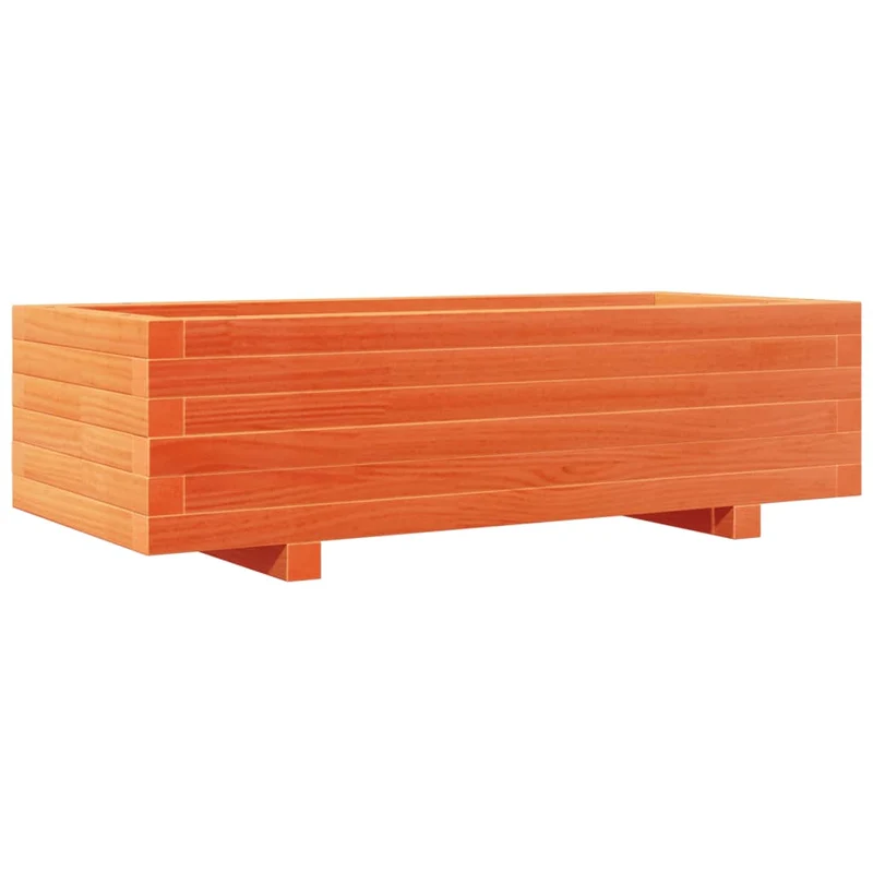 Jardinera De Madera Maciza De Pino Marrón Cera 90x40x26,5 Cm