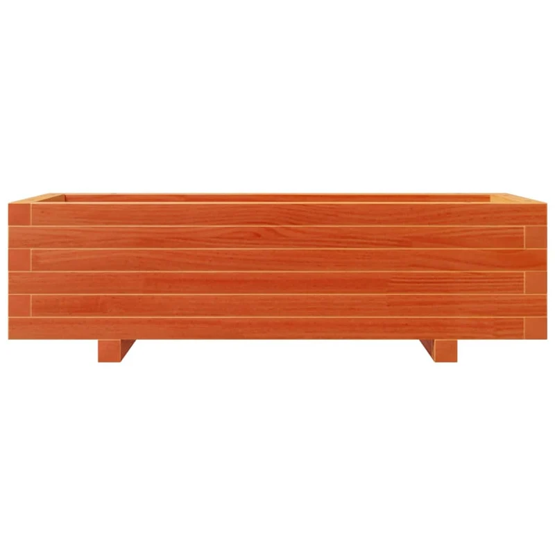 Jardinera De Madera Maciza De Pino Marrón Cera 90x40x26,5 Cm