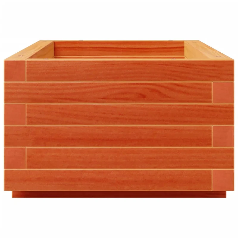 Jardinera De Madera Maciza De Pino Marrón Cera 90x40x26,5 Cm