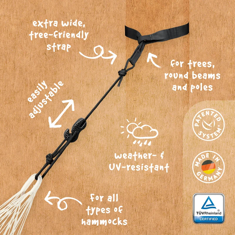 TreeMount Black - Sujeción para hamacas en árboles y postes