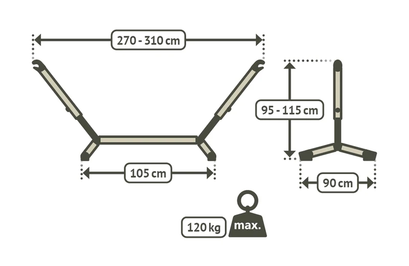 Soporte de acero para hamacas individuales Náutico