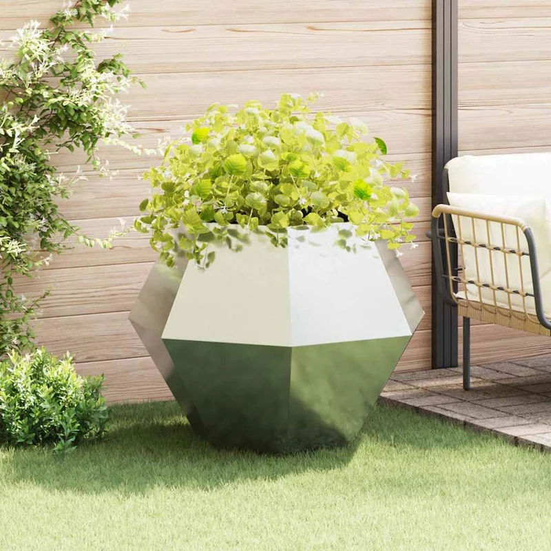 Jardinera Plateado 100 X 100 X 80 Cm Acero Galvanizado