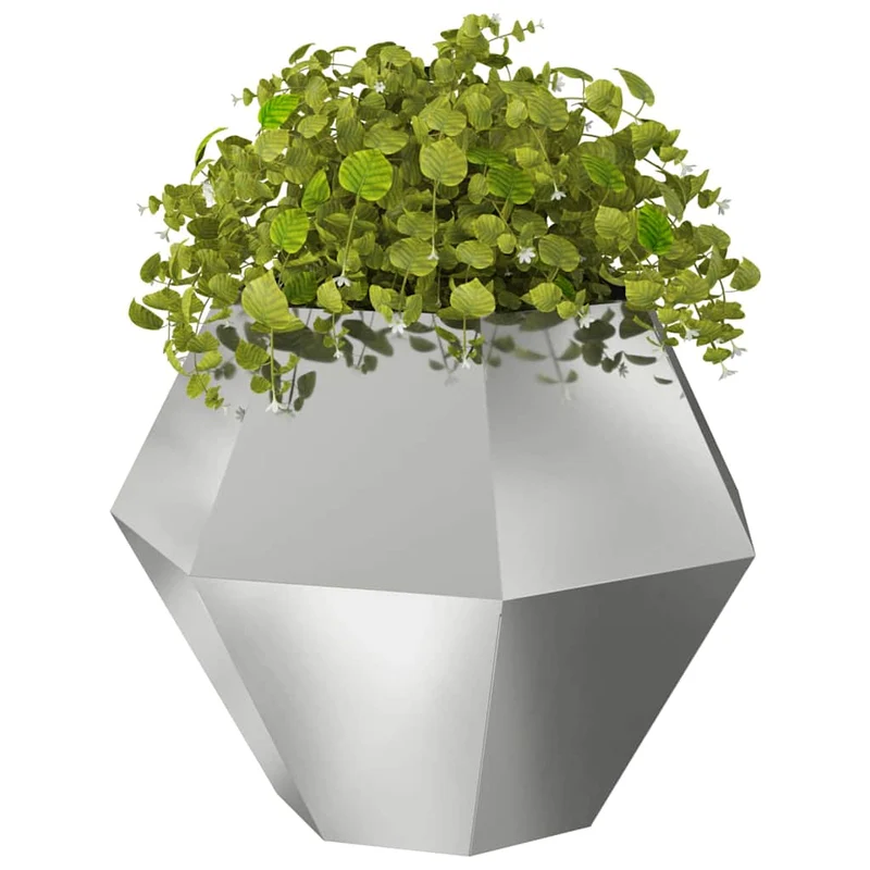 Jardinera Plateado 100 X 100 X 80 Cm Acero Galvanizado