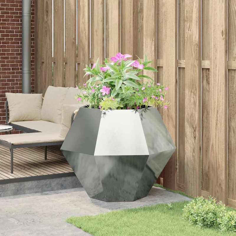 Jardinera Plateado 100 X 100 X 80 Cm Acero Galvanizado
