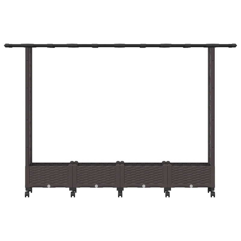 Cama Elevada Con Trellis Y Techo Marrón 203 X 40 X 127 Cm Pp