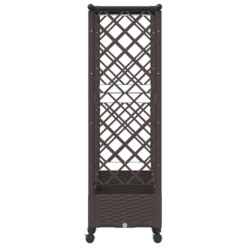 Cama Elevada Con Trellis Y Techo Marrón 203 X 40 X 127 Cm Pp