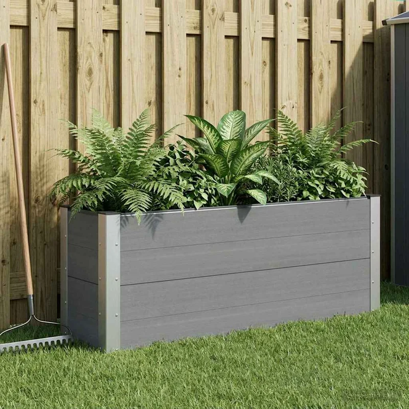 Arriate Elevado Gris 100 X 30 X 72 Cm Wpc Y Aluminio