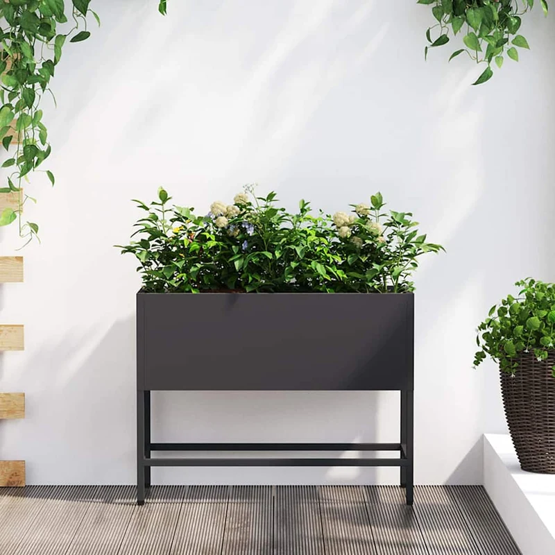 Jardinera Elevada Negro 60 X 26 X 45 Cm Acero