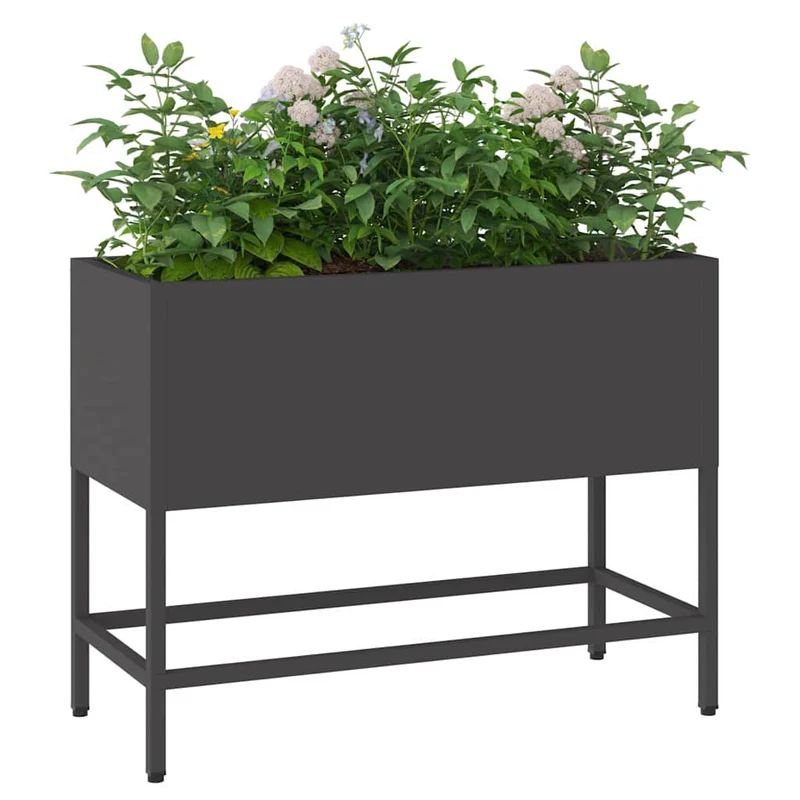 Jardinera Elevada Negro 60 X 26 X 45 Cm Acero