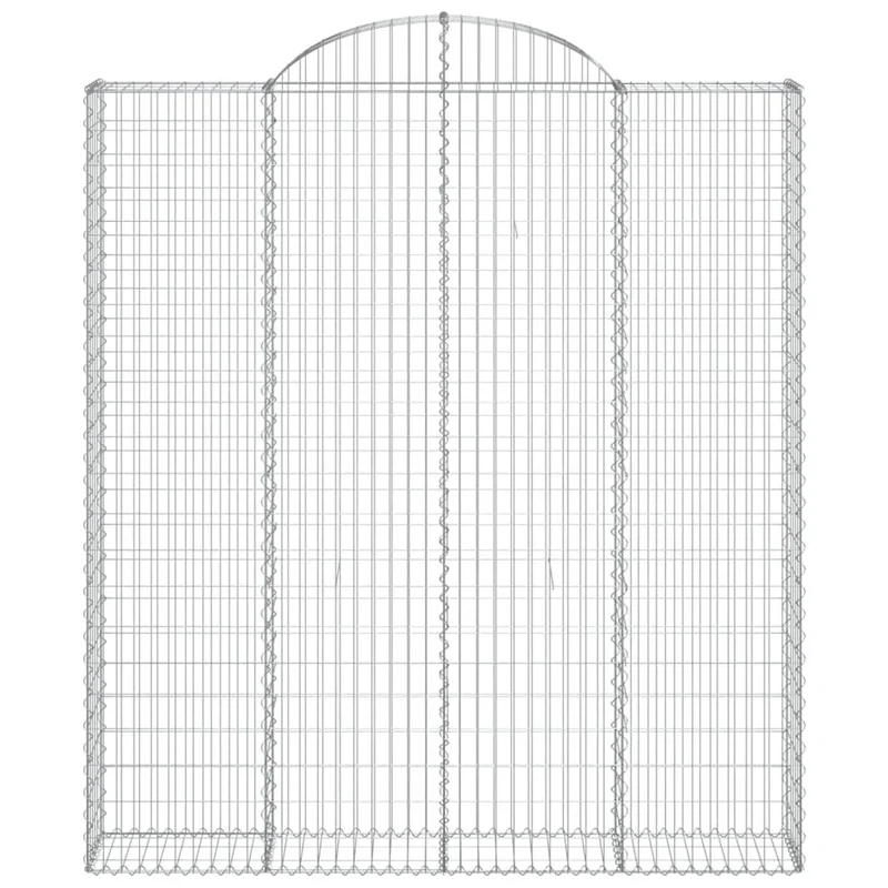 Cestas De Gaviones 3 Uds Forma De Arco Hierro 200x30x220/240 Cm