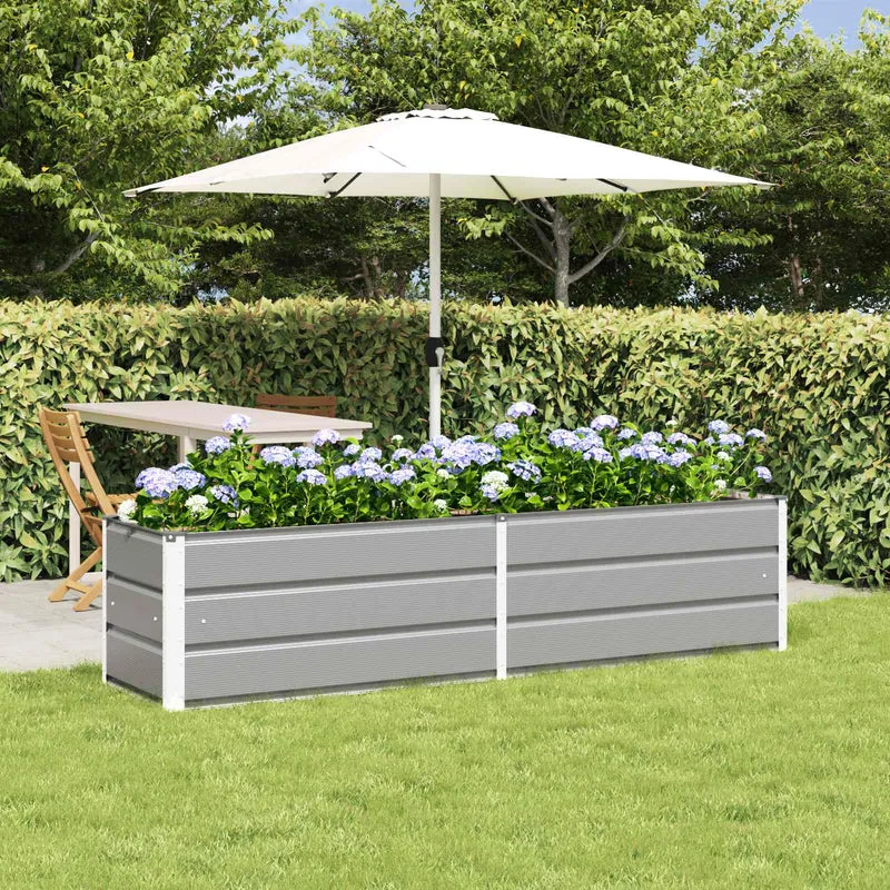 Jardinera Gris Claro 195 X 50 X 45 Cm Acero Galvanizado